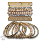Mixed rhinestone and bead bracelet set