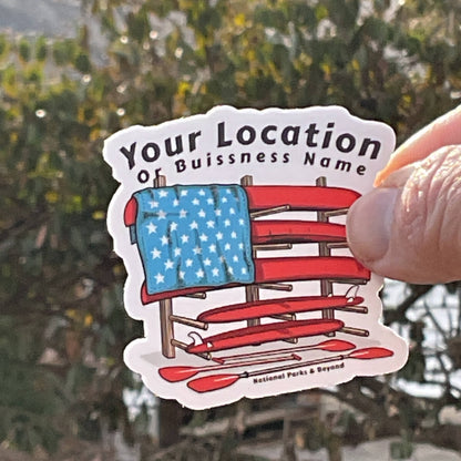 Customizable American Flag Watercraft 3" & 2" Vinyl Sticker
