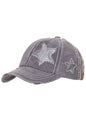 C.C Distressed Pony Cap with Glitter Star