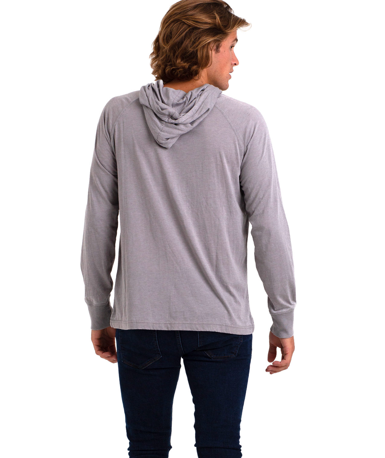 Unisex Fit Jersey Hoodie - Light Garment Burnout Raglan