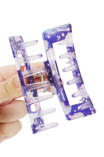 Christmas Santa Clear Block Hair Claw - 12 pcs