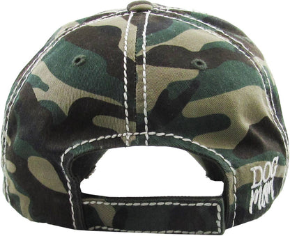 DOG MOM WASHED VINTAGE BALLCAP: BLK