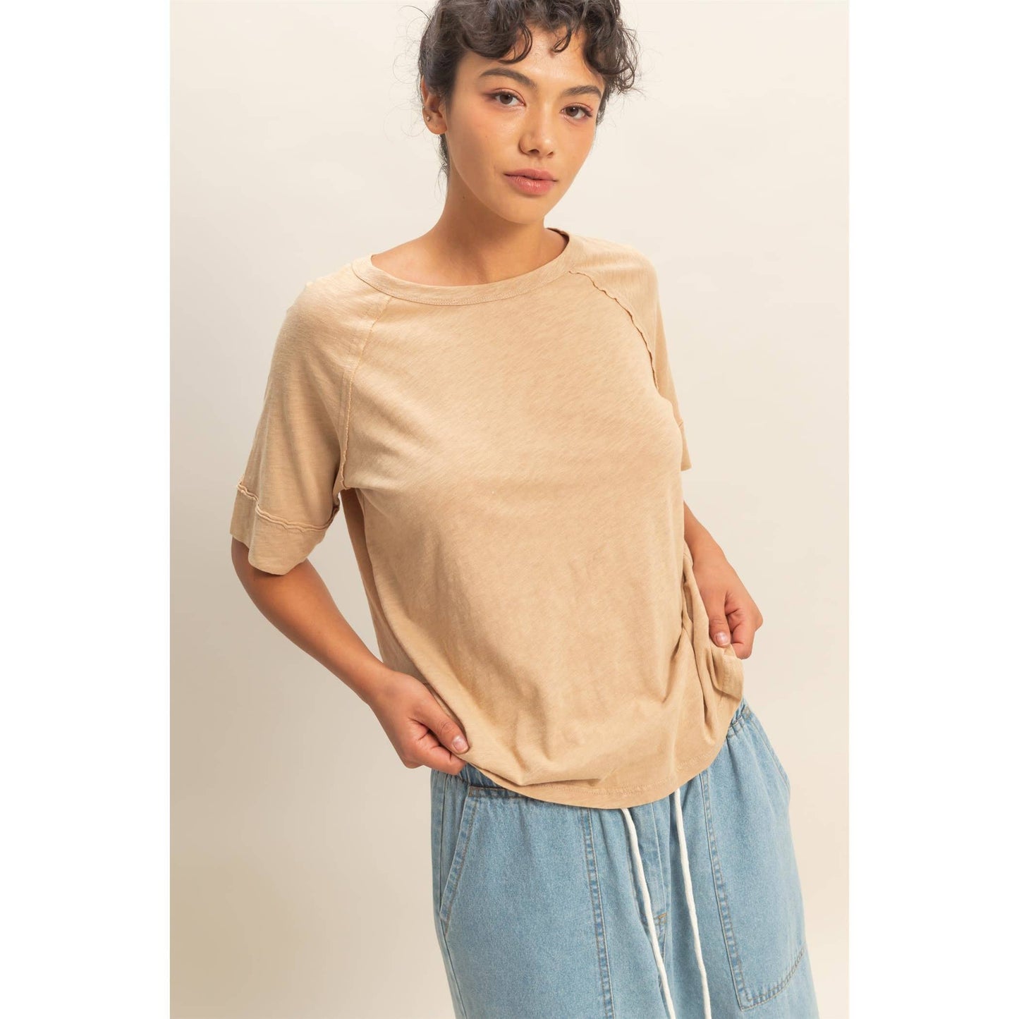 Hyfve DZ26A655 Acid Washed Boxy Tee