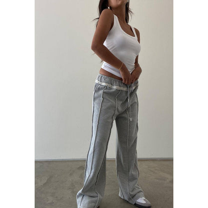 EXPOSED SEAM SWEATPANTS: L / H.GREY