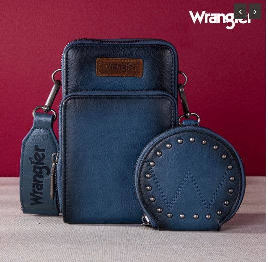 Wrangler Cellphone Crossbody Bag: Bronze