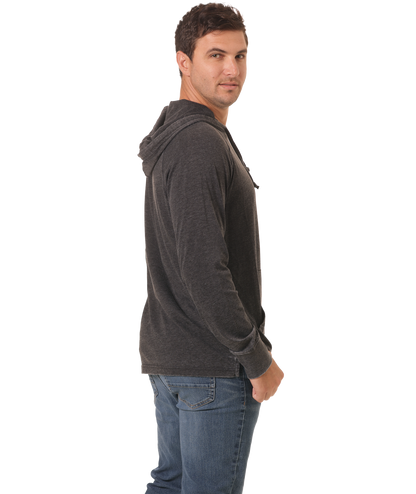 Unisex Fit Jersey Hoodie - Light Garment Burnout Raglan