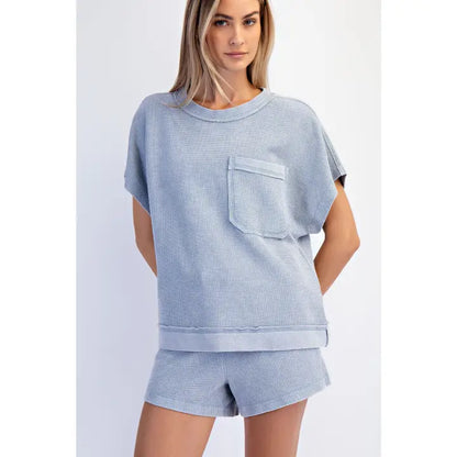 Rae Mode T0112 Mineral Washed Honeycomb Oversized Tee