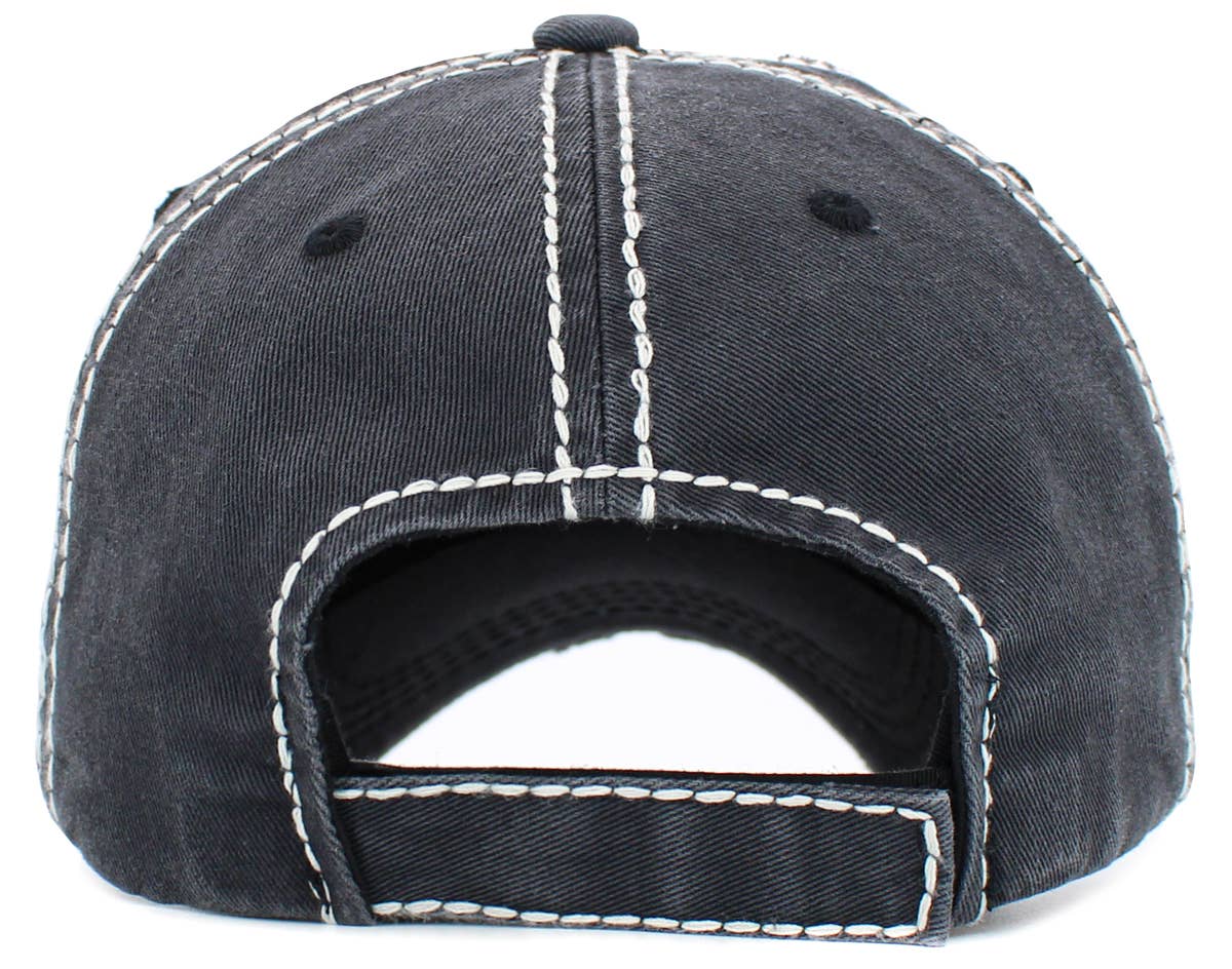 Baseball Mom Washed Vintage Ballcap: BUR