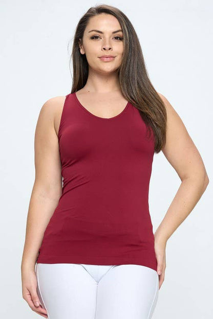 Yelete Seamless U or V-Neck Longline Tank plus