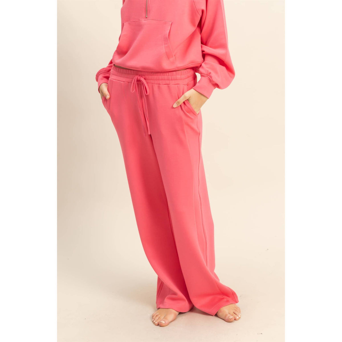 Double Knit Wide-Leg Sweatpants