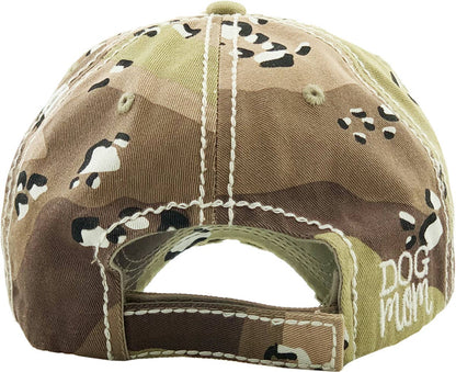 DOG MOM WASHED VINTAGE BALLCAP: BLK