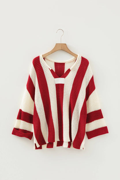 66 Fall 2026 Casual Stripe Bracelet Sleeve Top