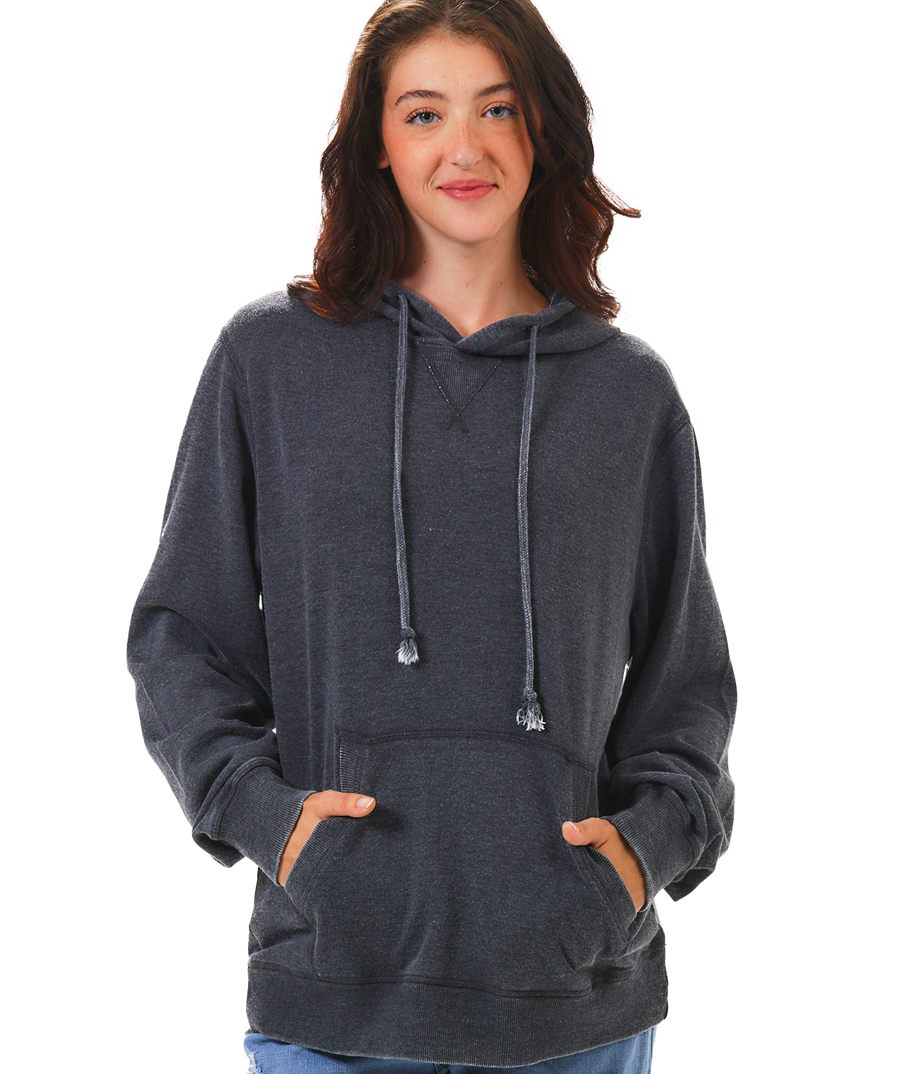 Unisex Fit Burnout Fleece Pullover Hoodie