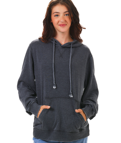 Unisex Fit Burnout Fleece Pullover Hoodie