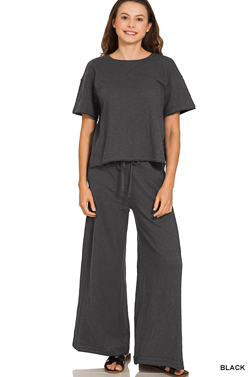Zenana Cotton Slub Pants