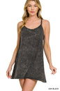 Zenana Crinkle Washed Mini Dress w/ Built-In Romper Liner