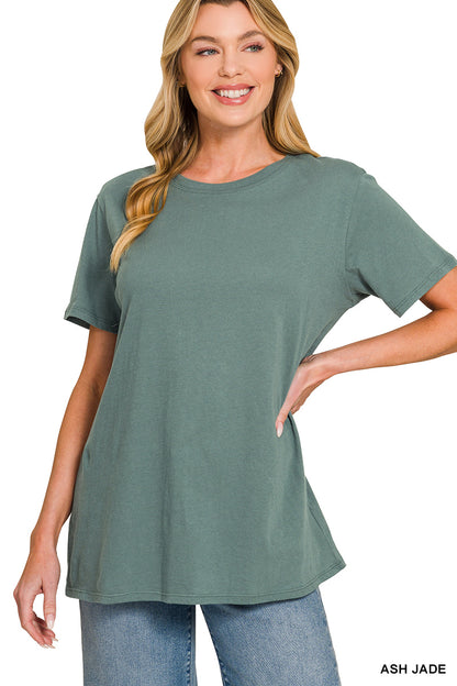 Zenana Cotton Short Sleeve Boyfriend Tee Shirt