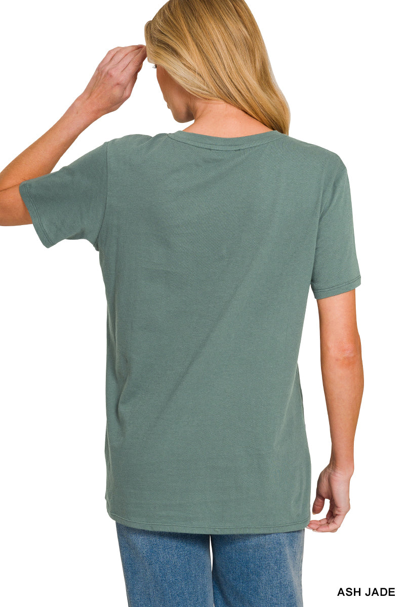 Zenana Cotton Short Sleeve Boyfriend Tee Shirt