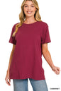 Zenana Cotton Short Sleeve Boyfriend Tee Shirt