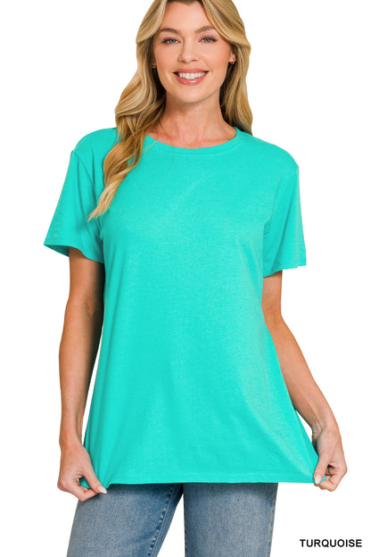 Zenana Cotton Short Sleeve Boyfriend Tee Shirt