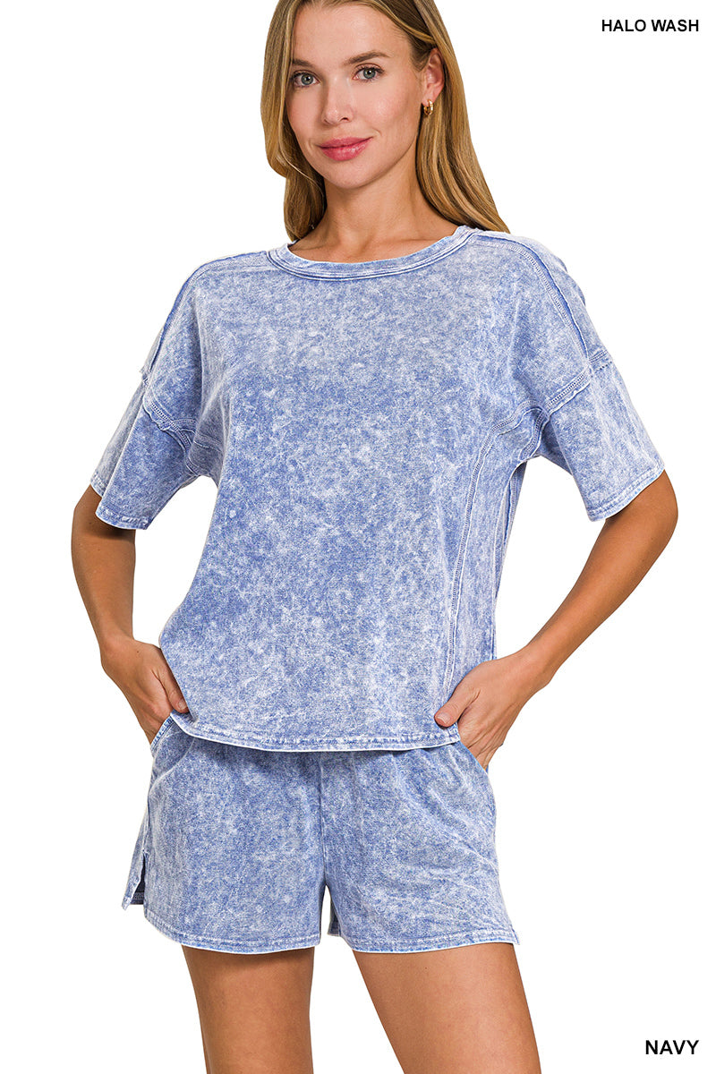 Halo Snow Washed Short Sleeve Tee Shirt