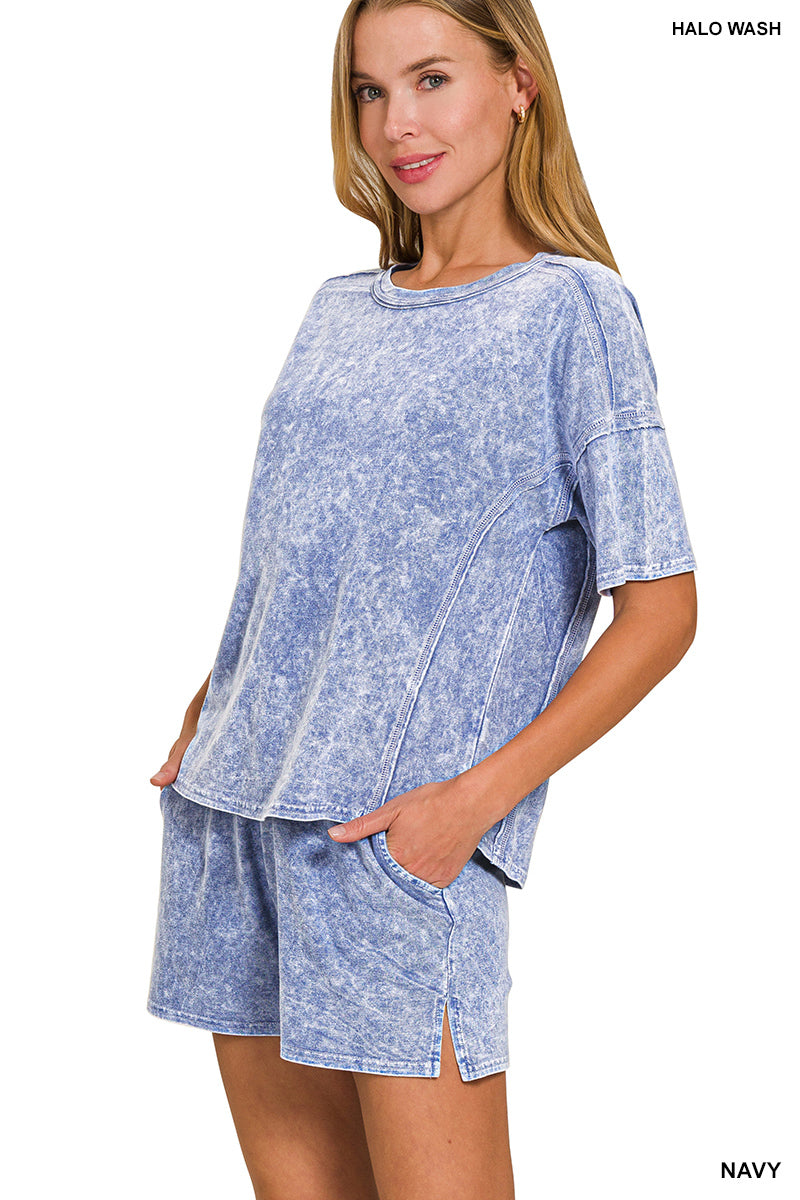 Halo Snow Washed Short Sleeve Tee Shirt