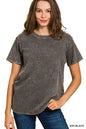 Washed Short Sleeve Cotton Top