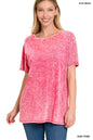 Washed Short Sleeve Cotton Top