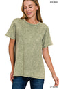 Washed Short Sleeve Cotton Top
