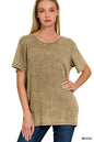 Washed Short Sleeve Cotton Top