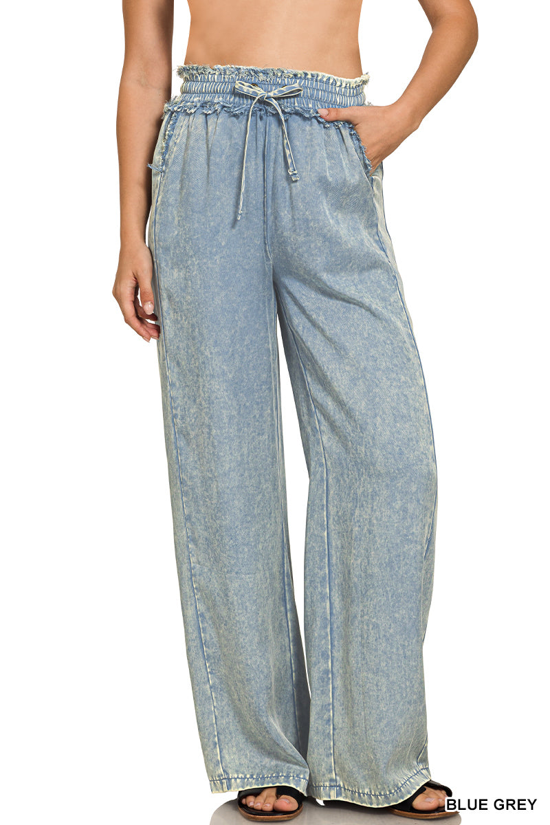🌿 Washed Tencel Drawstring Pants