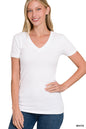 Basic cotton v-neck Short Sleeve T Shirt Zenana