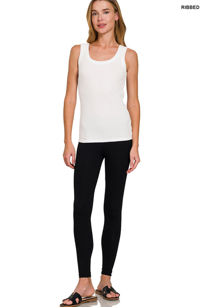 Zenana Melange Rib Tank Top