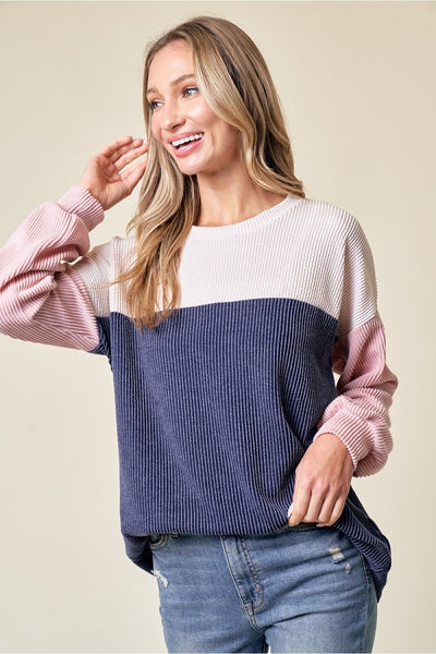 Time to Love Sweatshirt Color Block - super soft Lovely Melody