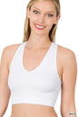 Ribbed Cropped Racerback Tank Top Zenana