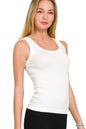 Zenana 2-Way Neckline Seamless Ribbed Tank Top