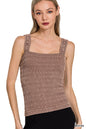 Zenana Seamless Wrinkle Stone Washed Tank Top