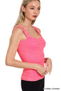 Zenana Seamless Wrinkle Stone Washed Tank Top
