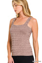 Zenana Seamless Wrinkle Stone Washed Tank Top