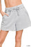 Acid Wash Fleece Drawstring Shorts with pockets Zenana