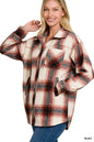 Oversized Yarn Dyed Plaid Longline Shacket with Pockets