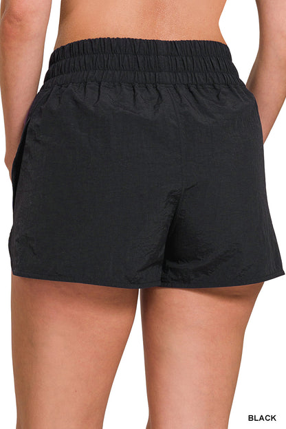 🏃♀️ Windbreaker Smocked Waistband Running Shorts