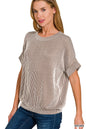 Zenana Corded Rib Short Sleeve Top