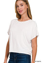 Zenana Cropped Round Neck Tee Shirt Top