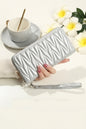 Zenana Quilted Vegan Leather Zip Wristlet Clutch Wallet UA-214