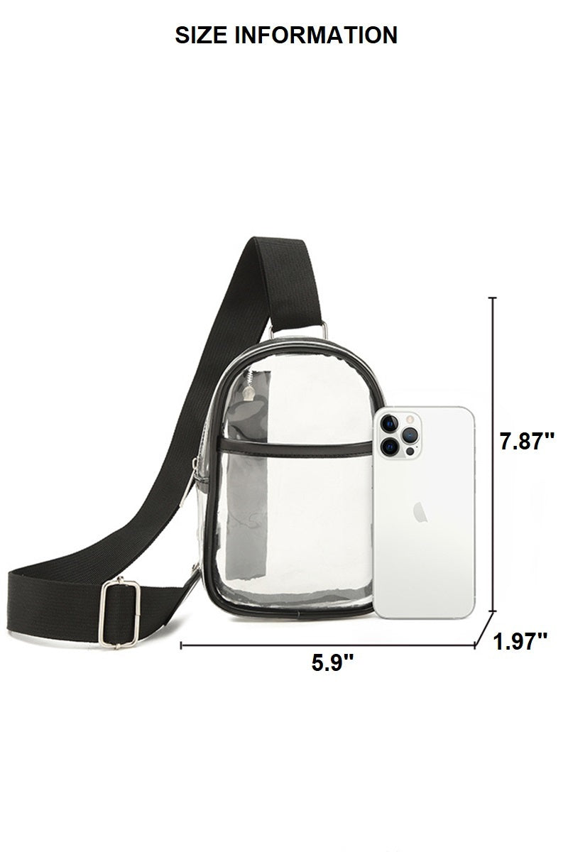 Stadium Approved Clear Crossbody Sling Bag