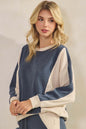Women's Relaxed Colorblock Corduroy Sweatshirt Top