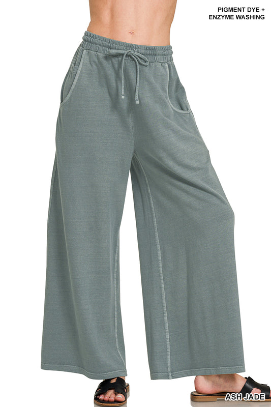 French terry pigment dye & enzyme wash sweatpants