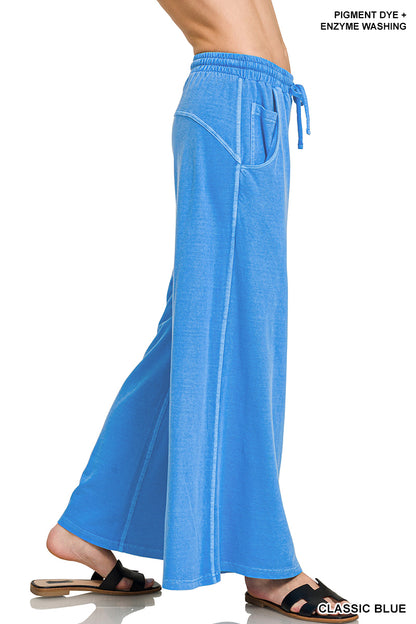 French terry pigment dye & enzyme wash sweatpants