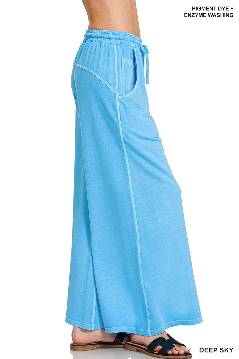 French terry pigment dye & enzyme wash sweatpants